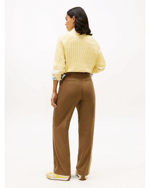 Tommy Hilfiger Metallic Timeless Pleated Relaxed Straight Leg Trousers