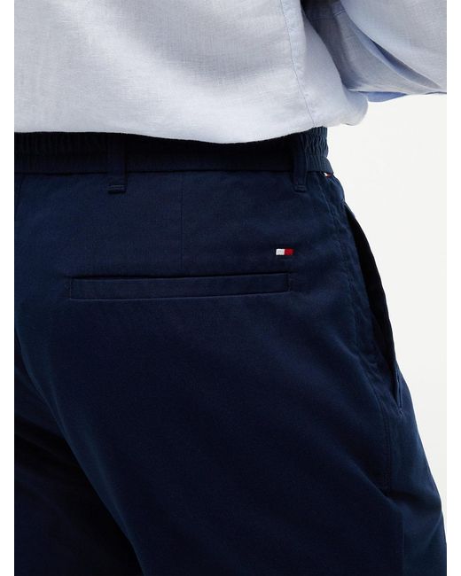 Tommy Hilfiger Red Dover Elasticated Regular Twill Chinos for men