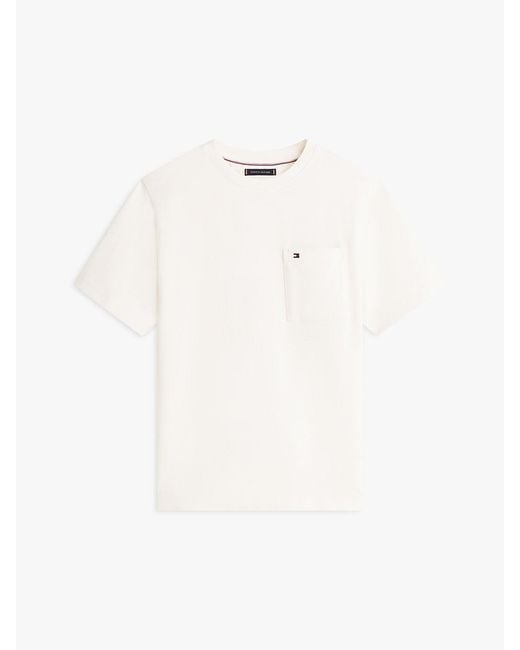 Tommy Hilfiger White Pocket Relaxed Mesh Jersey T-Shirt for men
