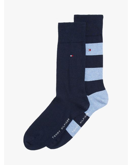 Tommy Hilfiger Blue 2-pack Rugby Stripe Socks for men