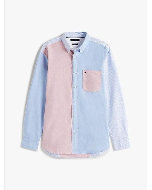 Tommy Hilfiger Relaxed Fit Overhemd Met Colour-Blocking in het White voor heren