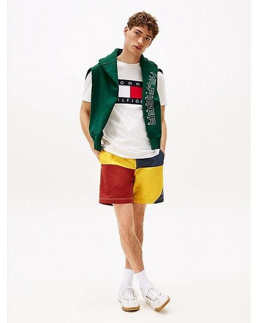 Tommy Hilfiger Hilfiger Sailing T-Shirt Met Vlagbadge in het White