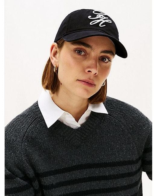 Gorra De Béisbol Con Logo Bordado Tommy Hilfiger de color Black