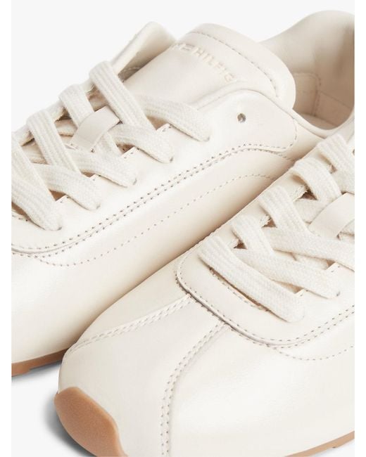 Tommy Hilfiger White Th Monogram Plaque Leather Trainers