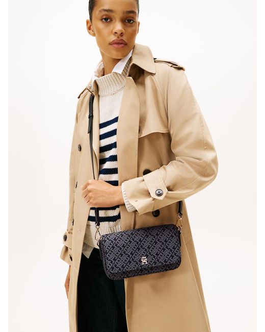 Borsa A Tracolla Hilfiger Icon Jacquard di Tommy Hilfiger in Black