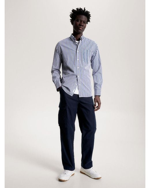 Tommy Hilfiger Blue Classics Bold Stripe Regular Fit Shirt for men