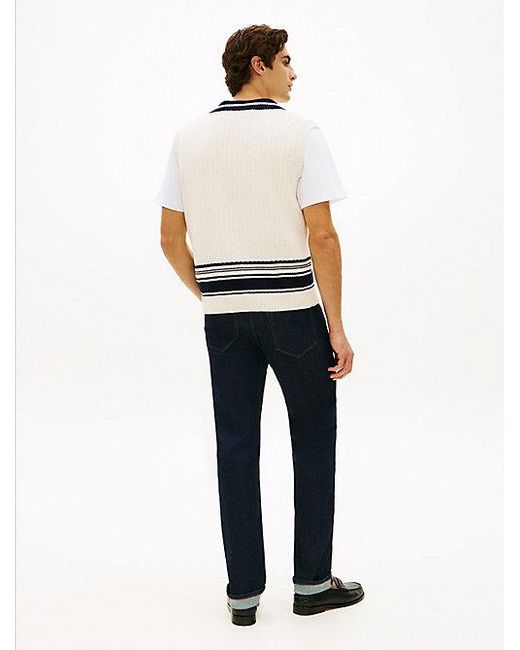 Tommy Hilfiger Relaxed Fit Spencer Met V-Hals En Appliqué in het White voor heren