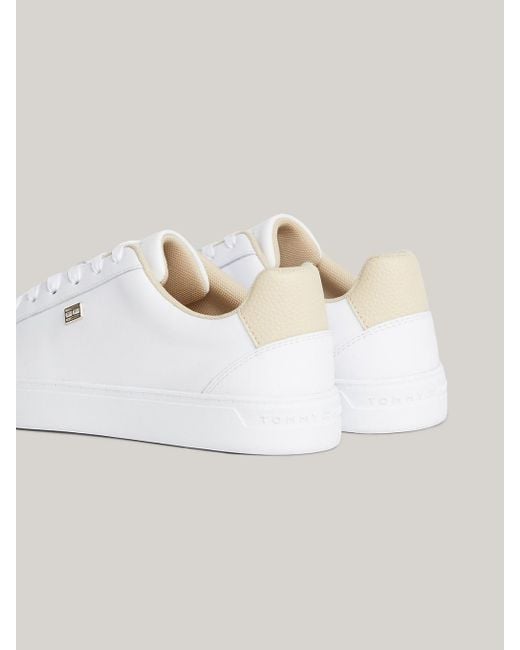 Tommy Hilfiger White Essential Leather Cupsole Court Trainers