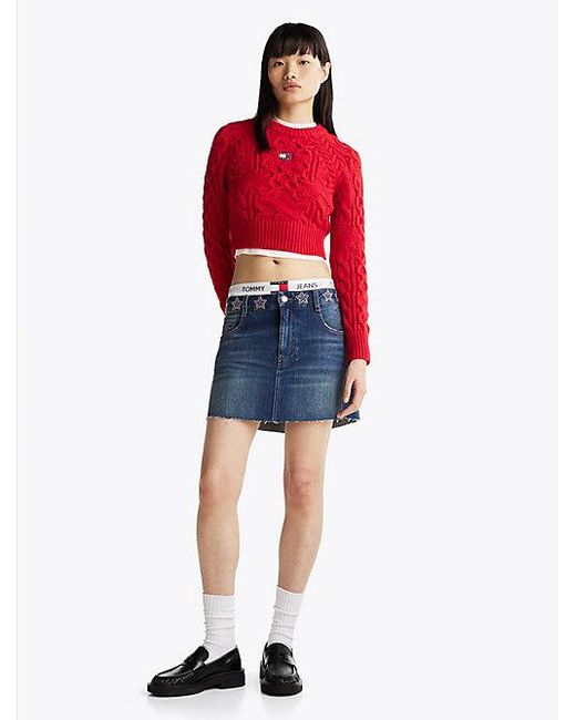 Jersey Con Estrellas De Punto Trenzado Tommy Hilfiger de color Red