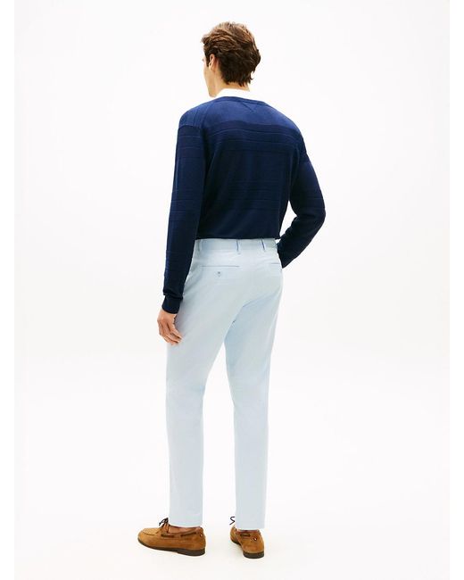 Tommy Hilfiger Blue Harlem Tapered Leg Twill Chinos for men