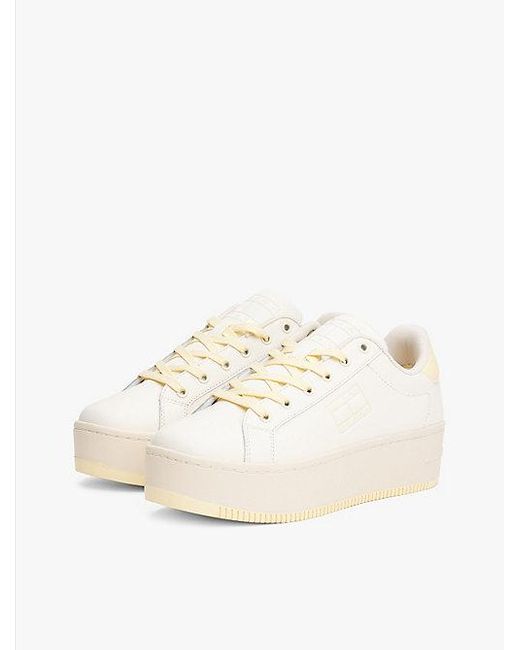 Tommy Hilfiger Natural Essential Flatform-Sneaker Mit Feinem Profil