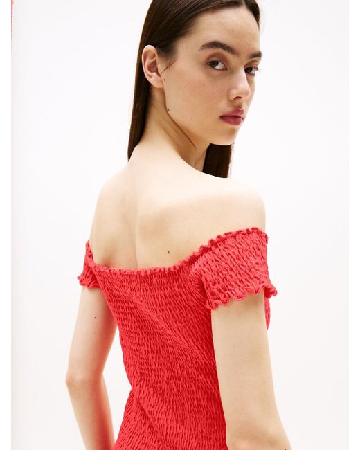 Tommy Hilfiger Red Smock Bodycon Mini Dress