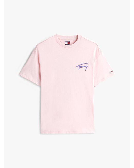 T-Shirt Décontracté À Logo Imprimé Au Dos Tommy Hilfiger pour homme en coloris White