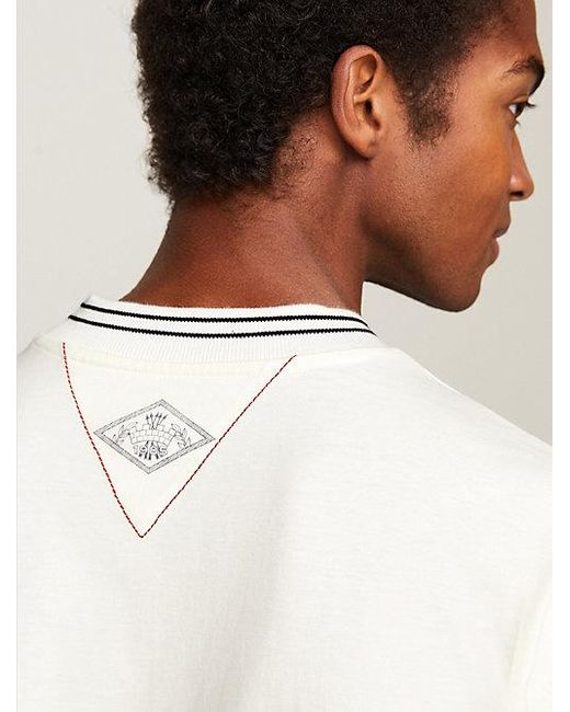 Tommy Hilfiger Varsity-T-Shirt mit Kimonoärmeln und Wappen in White für Herren