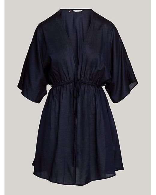 Tommy Hilfiger Essential Cover-up Mini-jurk in het Blue