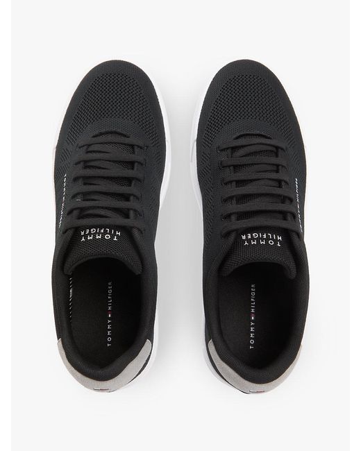 Tommy Hilfiger White Logo Knit Court Trainers for men