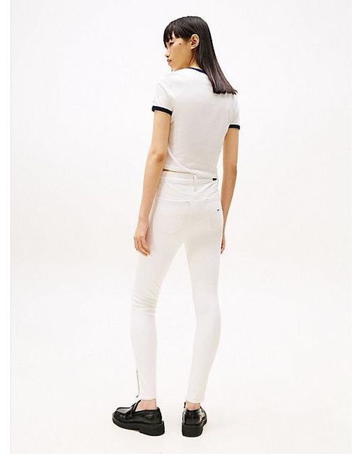 Tommy Hilfiger Nora Skinny Jeans Met Lichte Wassing En Enkellengte in het White