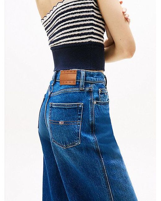 Tommy Hilfiger Claire High Rise Jeans Met Wijde Fit En Fading in het Blue