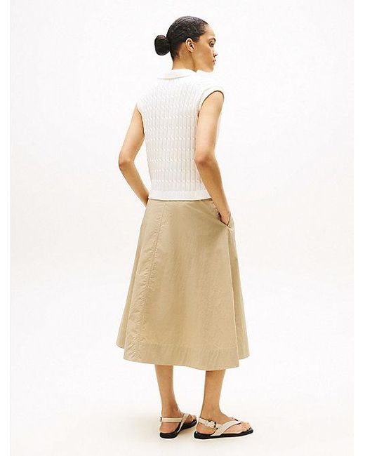 Polo De Punto Trenzado Sin Mangas Tommy Hilfiger de color White