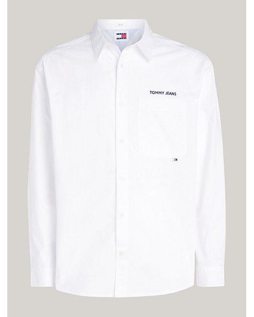 Tommy Hilfiger Classic Regular Fit Hemd mit Logo-Stickerei in White für Herren