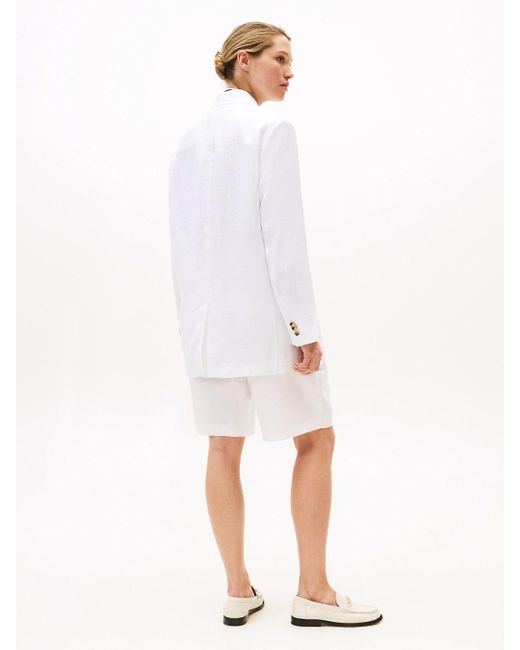Blazer Monopetto Relaxed Fit di Tommy Hilfiger in White