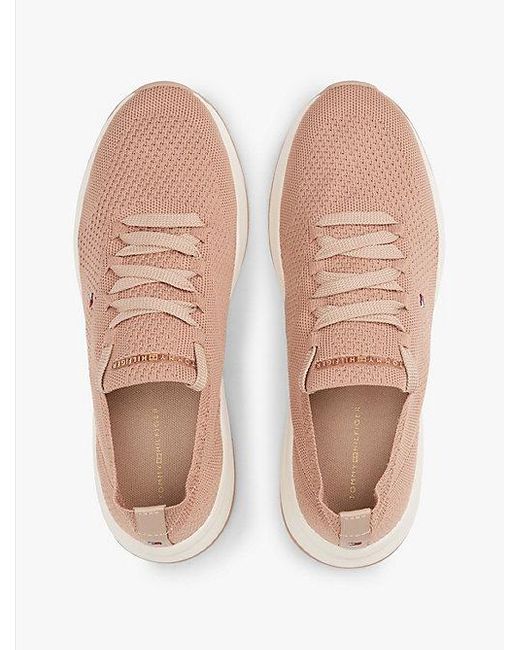 Tommy Hilfiger Gebreide Sneaker Met Geborduurde Vlag in het Pink