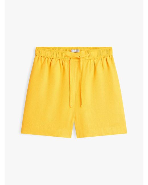 Tommy Hilfiger Yellow Flag Embroidery Pure Linen Shorts