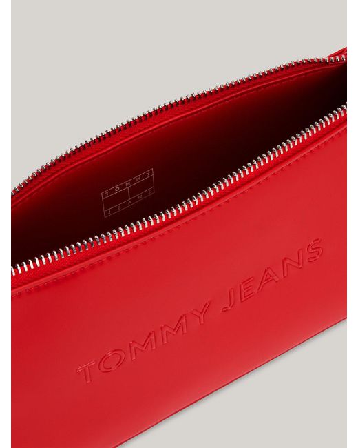 Tommy Hilfiger Red Essential Embossed Logo Shoulder Bag