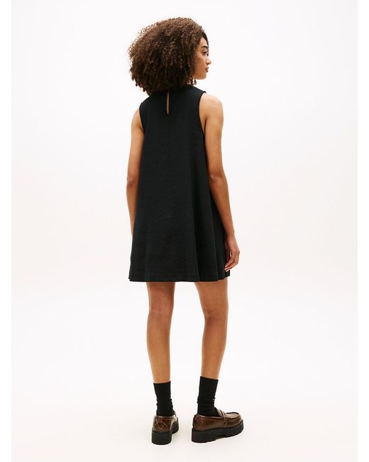 Tommy Hilfiger Black Slim Linen Blend Mini A-line Dress