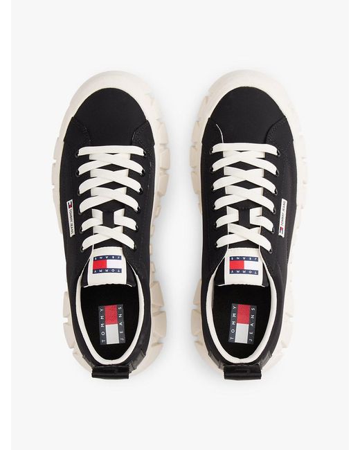 Tommy Hilfiger White Logo Tab Platform Cleat Trainers