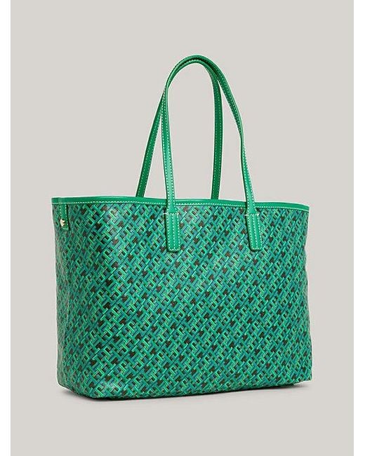 Tommy Hilfiger Green TH Monoplay Tote-Bag mit herausnehmbarer Laptop-Tasche
