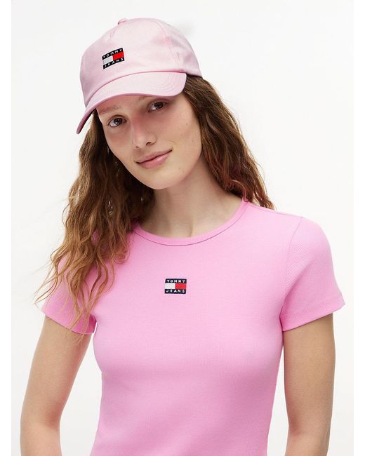 Tommy Hilfiger Pink Heritage Logo Baseball Cap