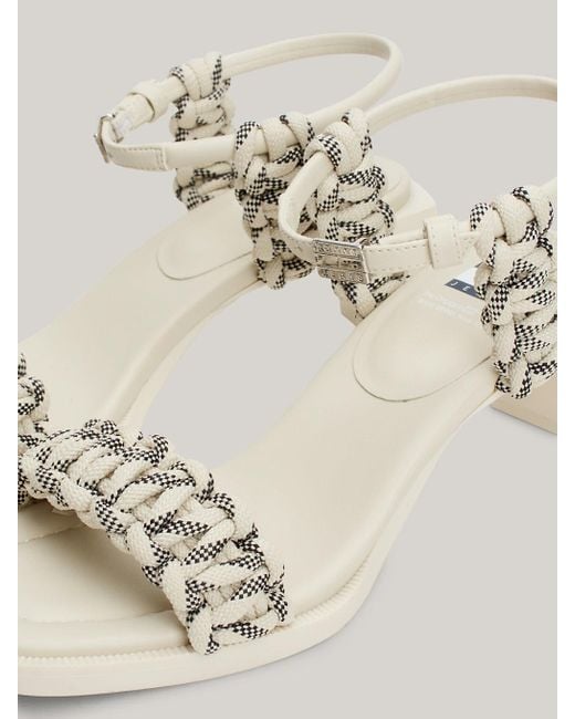 Tommy Hilfiger Natural Soho Braided Mid-heel Sandals