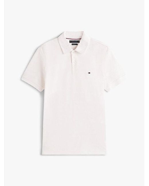 Tommy Hilfiger Regular Poloshirt Van Visgraat-Jacquard in het White voor heren