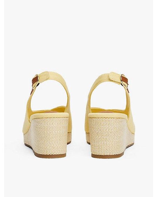 Tommy Hilfiger Natural Slingback-Espadrille Aus Canvas Mit Keilabsatz