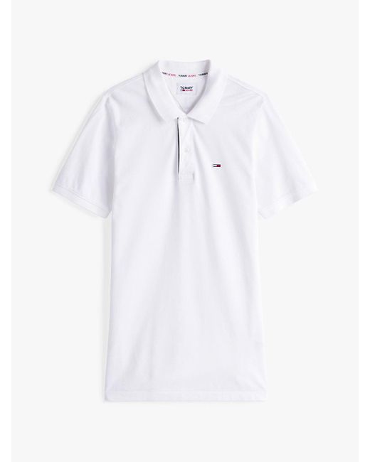 Tommy Hilfiger White Pure Cotton Slim Fit Polo Shirt for men