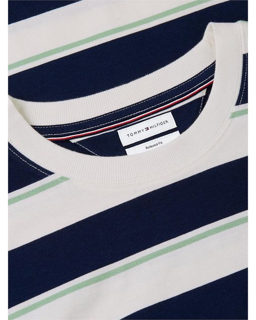 Tommy Hilfiger Blue Mixed Stripe Relaxed Jersey T-Shirt for men