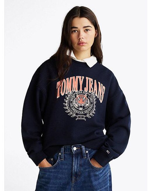 Tommy Hilfiger Blue Boxy Fit Sweatshirt Mit Logo