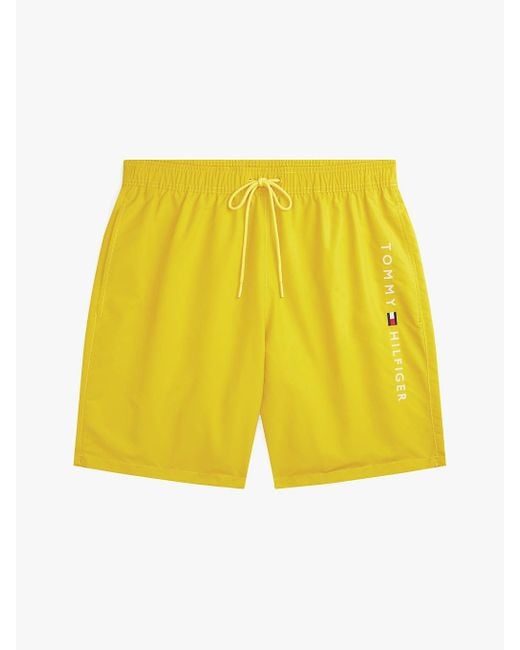 Tommy Hilfiger Yellow Original Logo Long Length Swim Shorts for men