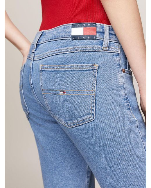 Tommy Hilfiger Blue Sophie Low Rise Skinny Faded Jeans