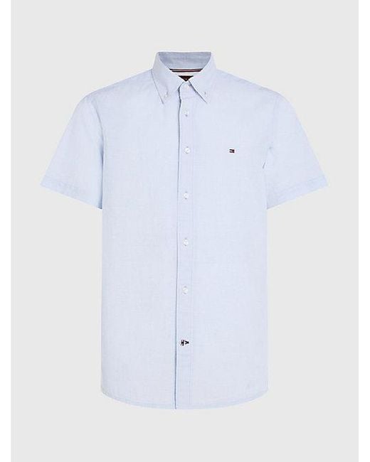 Camisa Plus de popelín con manga corta Tommy de de color Blanco