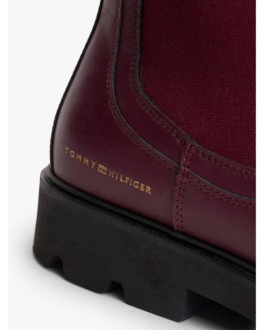 Bottines Chelsea Mi-Mollet À Semelle Crantée Tommy Hilfiger en coloris Purple