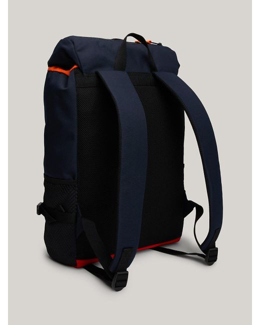 Tommy Hilfiger Blue Archive Logo Mesh Pocket Backpack for men