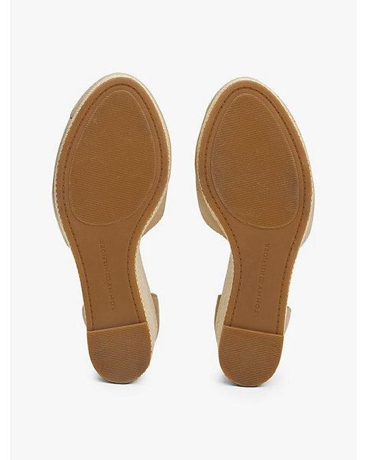 Tommy Hilfiger Espadrille Met Sleehak En Enkelbandje in het Natural