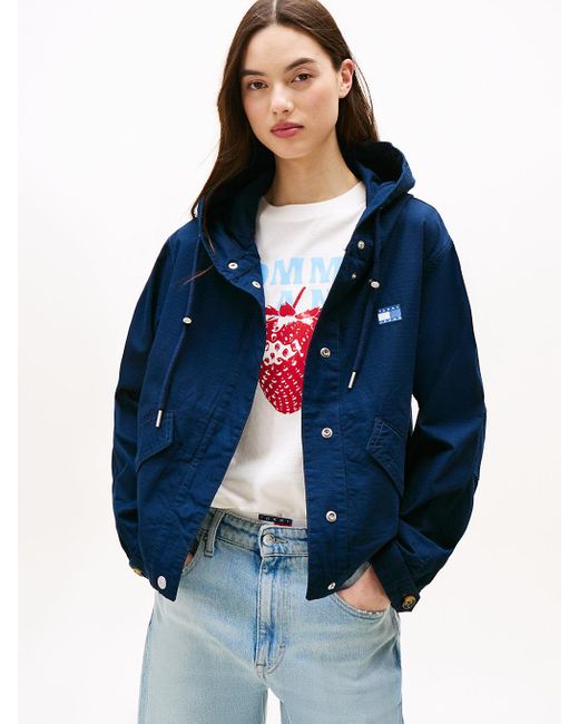 Tommy Hilfiger Blue Tommy Badge Relaxed Hooded Jacket