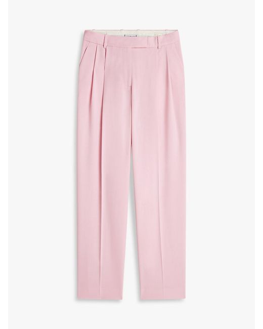 Tommy Hilfiger Pink Timeless Pleated Relaxed Straight Leg Trousers