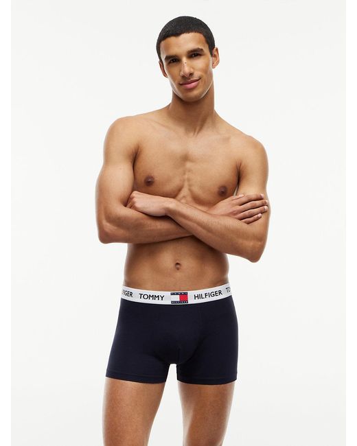 Tommy Hilfiger Blue 3-Pack Heritage Logo Waistband Trunks for men