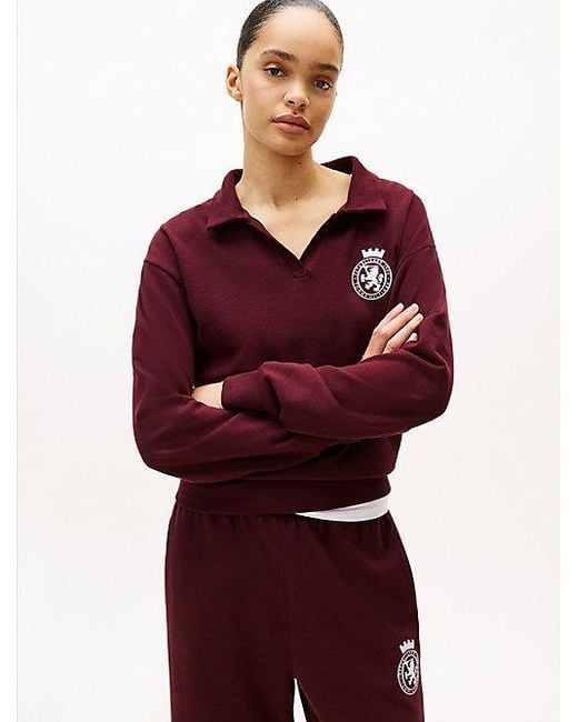 Tommy Hilfiger Relaxed Fit Lounge-Trui Met Embleem in het Red