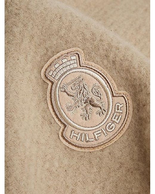 Bufanda En Mezcla De Lana Con Escudo Th Tommy Hilfiger de color Natural