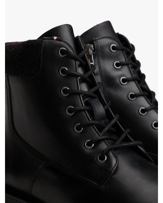 Bottes En Cuir À Semelle Crantée Tommy Hilfiger pour homme en coloris Black
